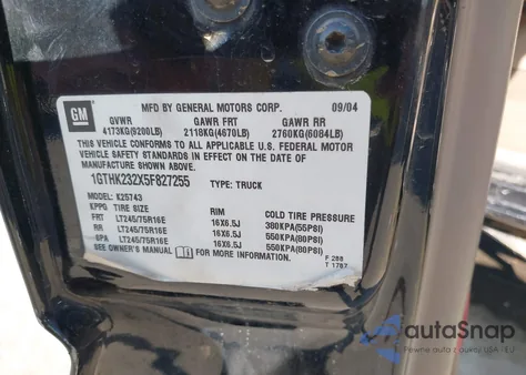 2005 GMC Sierra K2500 Heavy Duty from USA, damaged, VIN 1GTHK232X5F827255